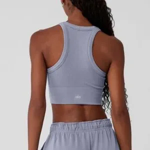 ALO Yoga | Tops | Alo Seamless Delight High Neck Bra Fog | Poshmark